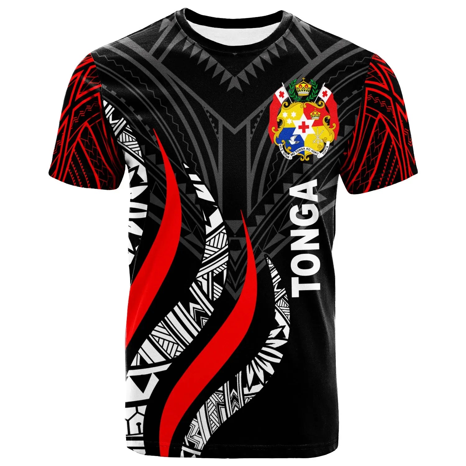 TongaT-Shirt -Tonga Strong Fire Pattern Red