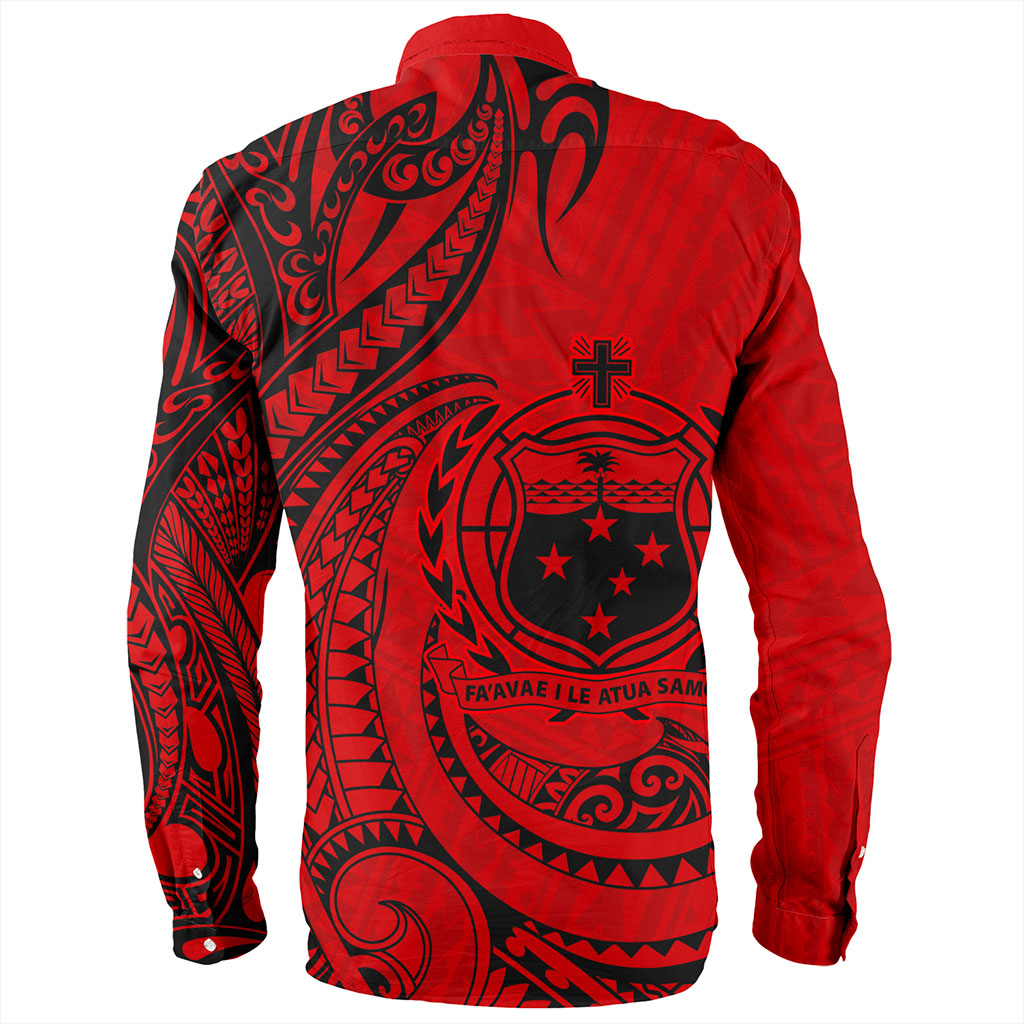 Samoa Long Sleeve Shirt Coat Of Arms Tribal Polynesian Island