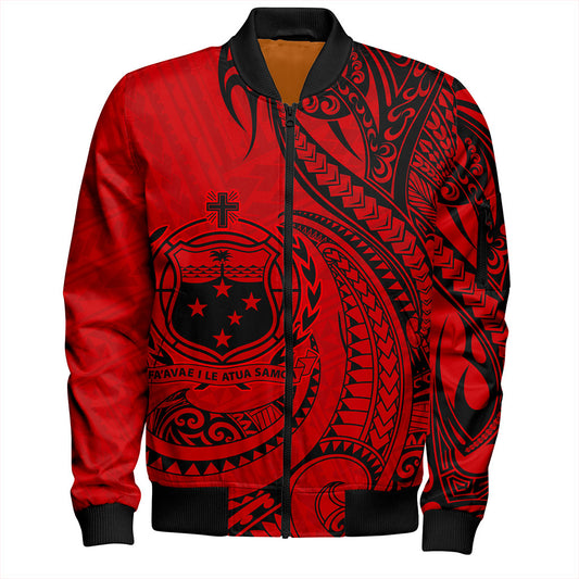 Samoa Bomber Jacket Coat Of Arms Tribal Polynesian Island