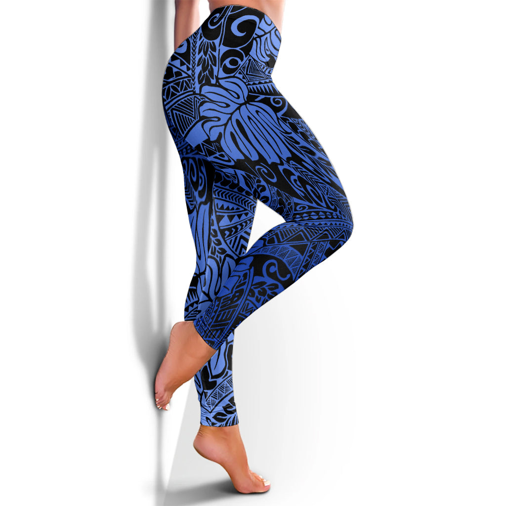 Hawaii Legging Tribal Leaf Blue