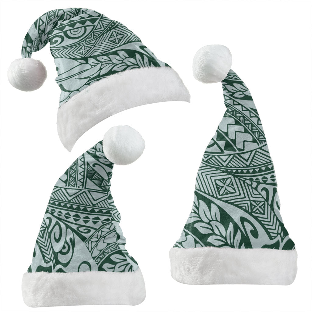Hawaii Christmas Hat Tribal Leaf Green