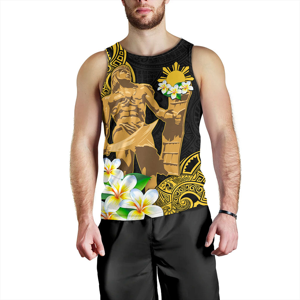 Philippines Filipinos Tank Top Custom Tribal Lapu Lapu With Plumeria Flower