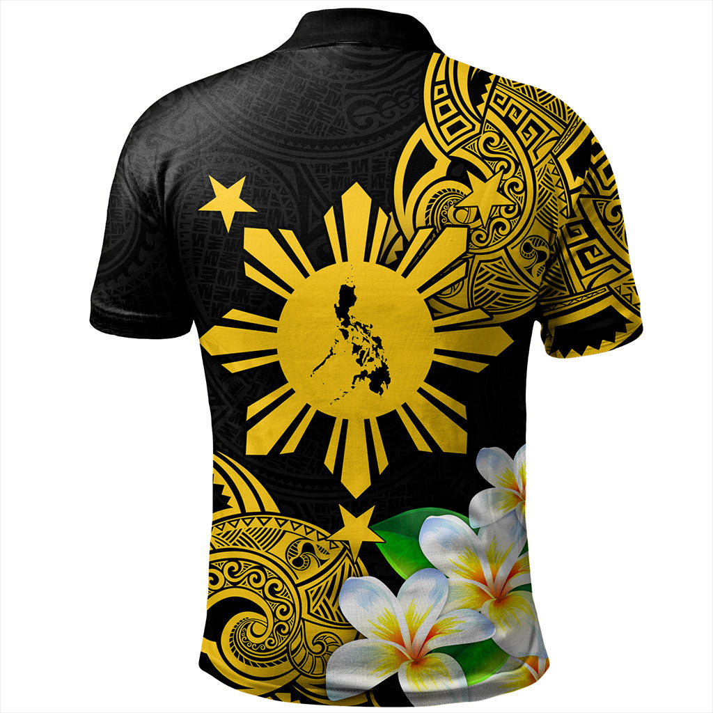Philippines Filipinos Polo Shirt Custom Tribal Lapu Lapu With Plumeria Flower
