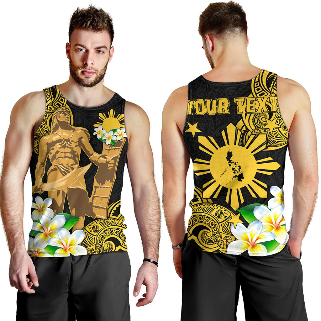 Philippines Filipinos Tank Top Custom Tribal Lapu Lapu With Plumeria Flower