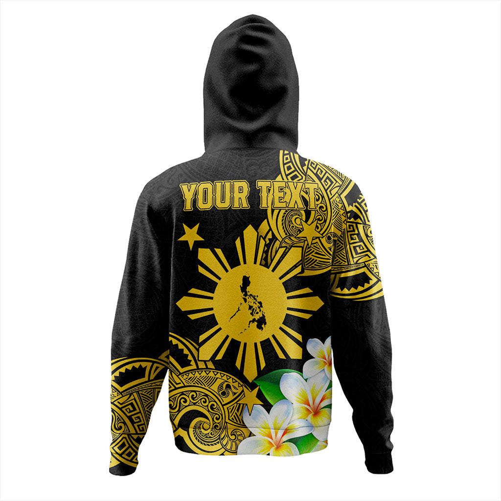 Philippines Filipinos Hoodie Custom Tribal Lapu Lapu With Plumeria Flower