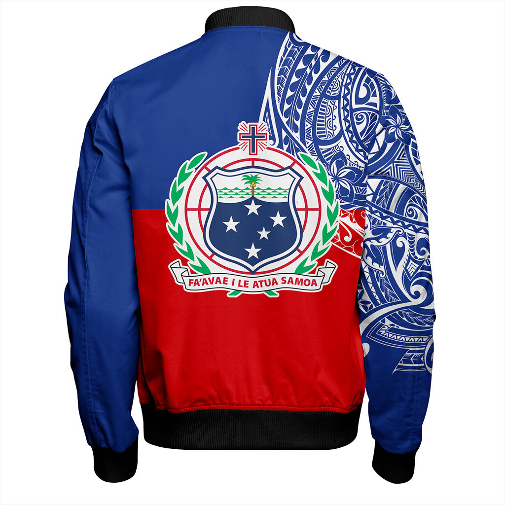 Samoa Bomber Jacket Tribal Polynesia Flag Half Concept