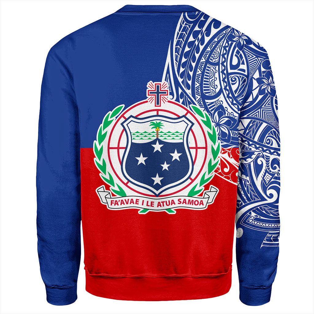 Samoa Sweatshirt Tribal Polynesia Flag Half Concept