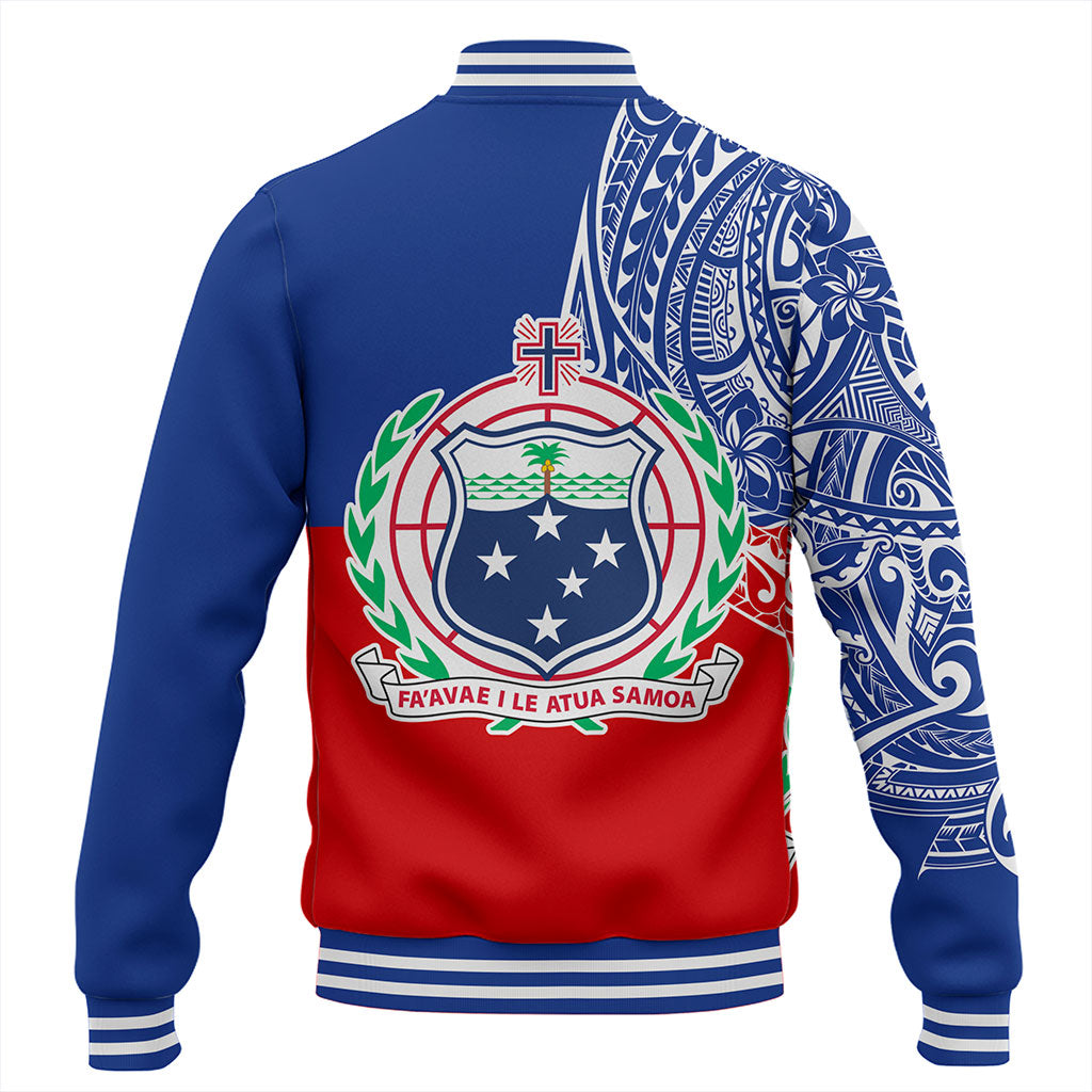 Samoa Baseball Jacket Tribal Polynesia Flag Half Concept