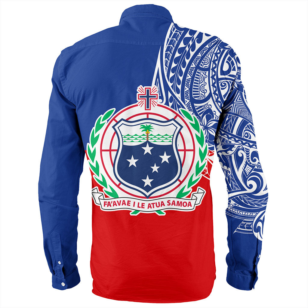 Samoa Long Sleeve Shirt Tribal Polynesia Flag Half Concept