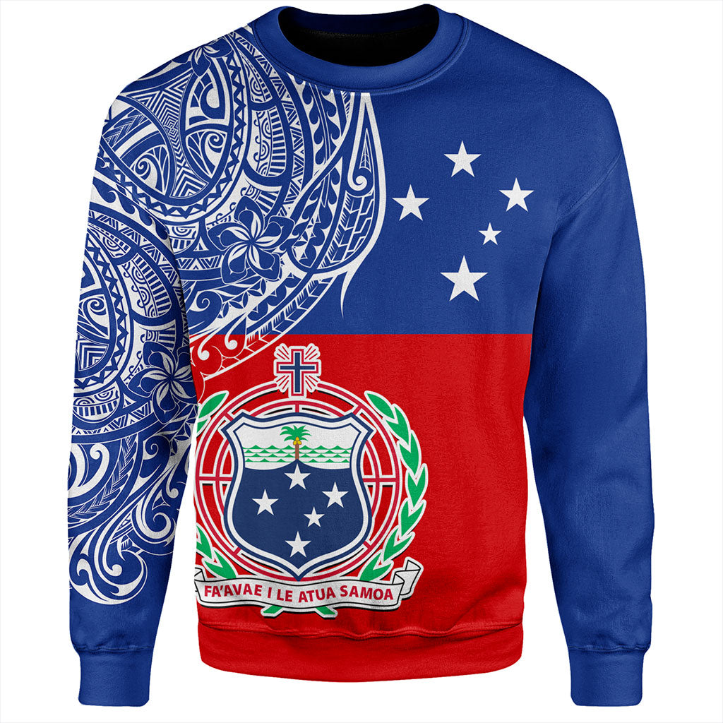 Samoa Sweatshirt Tribal Polynesia Flag Half Concept