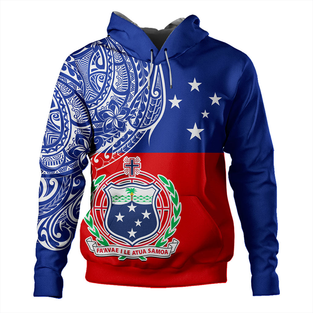 Samoa Hoodie Tribal Polynesia Flag Half Concept