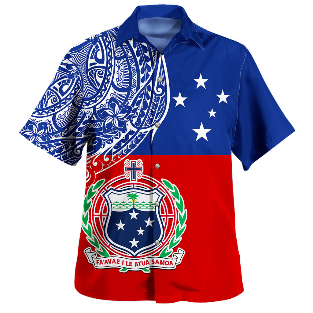Samoa Hawaiian Shirt Tribal Polynesia Flag Half Concept