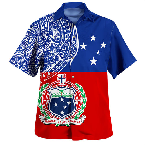 Samoa Hawaiian Shirt Tribal Polynesia Flag Half Concept