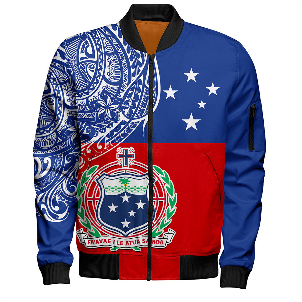 Samoa Bomber Jacket Tribal Polynesia Flag Half Concept