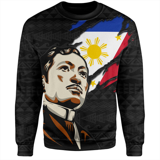 Philippines Filipinos Sweatshirt Rizal Day Tribal Crack Style