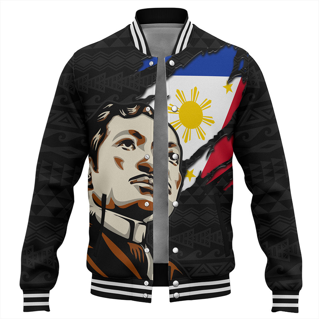 Philippines Filipinos Baseball Jacket Rizal Day Tribal Crack Style