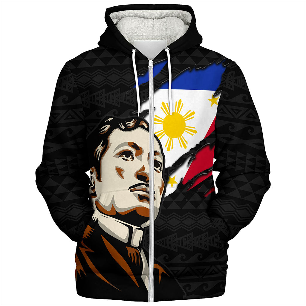 Philippines Filipinos Sherpa Hoodie Rizal Day Tribal Crack Style