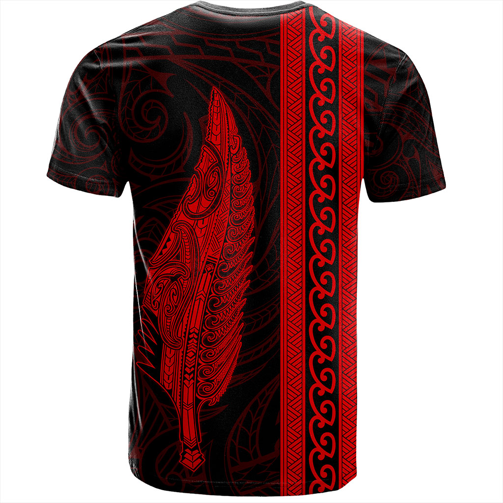 New Zealand T-Shirt Silver Fern Tattoo Simple Style