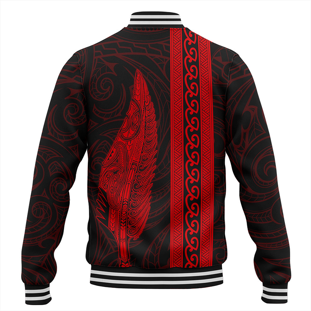 New Zealand Baseball Jacket Silver Fern Tattoo Simple Style