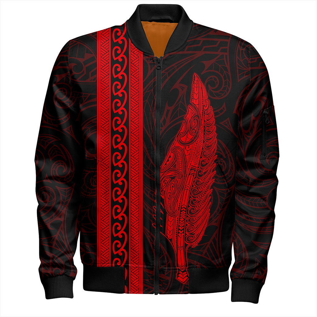 New Zealand Bomber Jacket Silver Fern Tattoo Simple Style