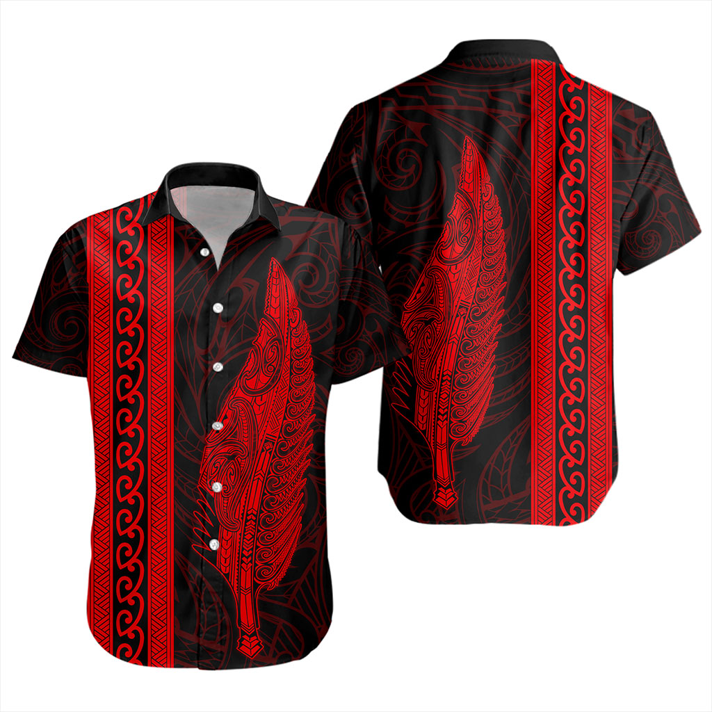 New Zealand Short Sleeve Shirt Silver Fern Tattoo Simple Style