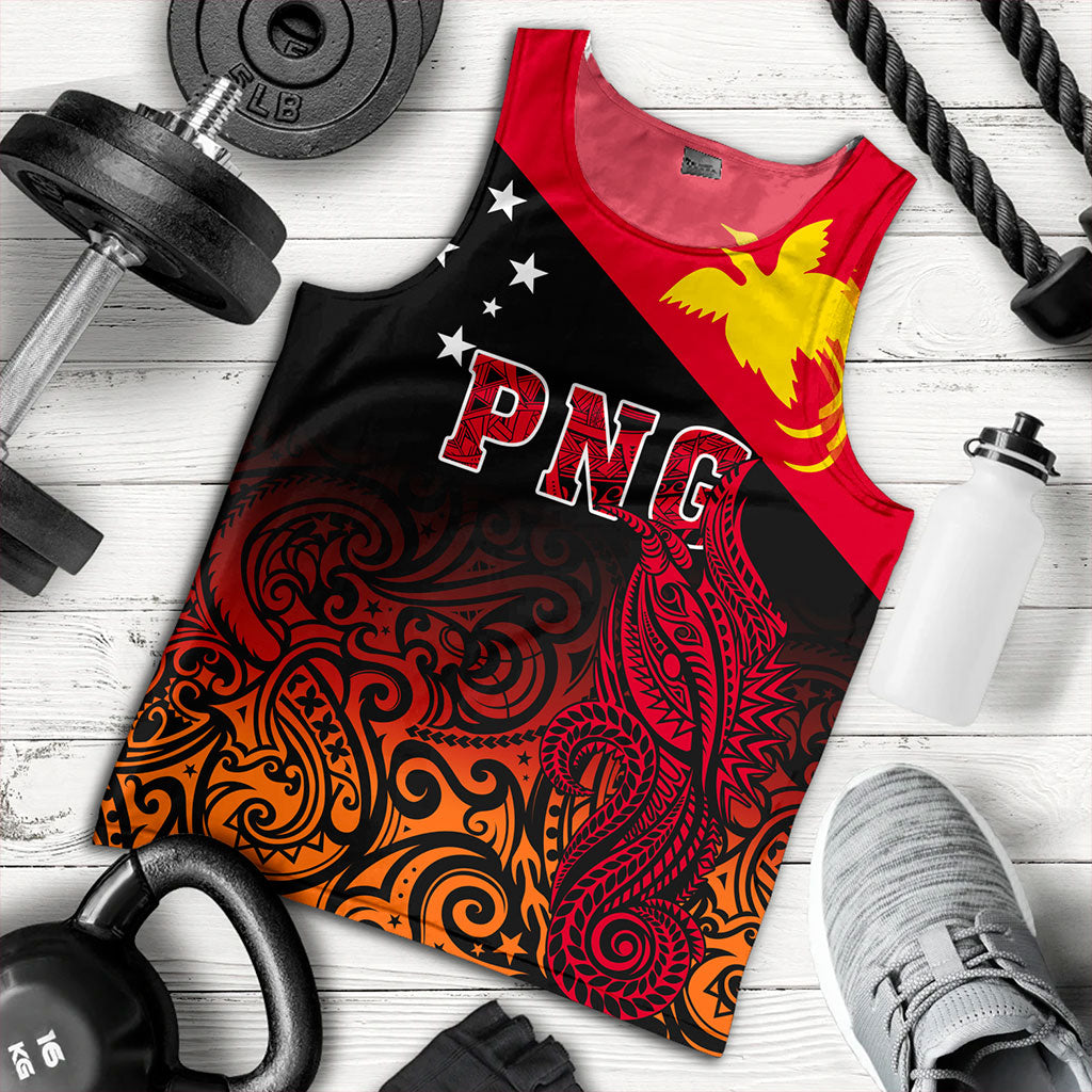 Papua New Guinea Tank Top Tribal Tattoo Bird PNG Design Gradient Style