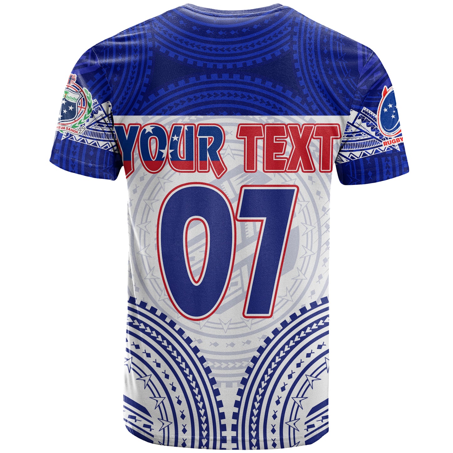 (Custom Personalised) Samoa Rugby Toa Samoa Blue Style T-Shirt
