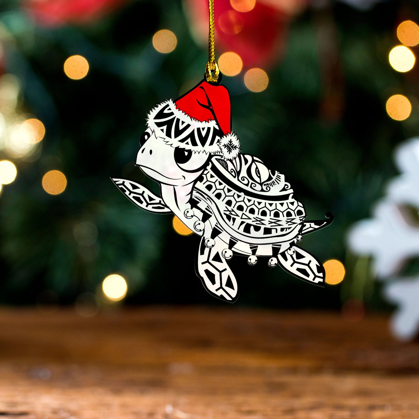 Hawaii Acrylic And Wooden Ornament Turtle Christmas