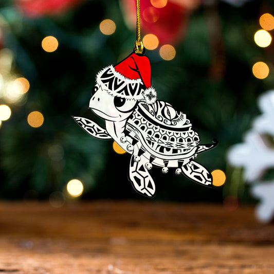Hawaii Acrylic And Wooden Ornament Turtle Christmas