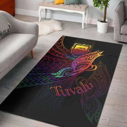 Tuvalu Area Rug - Butterfly Polynesian Style