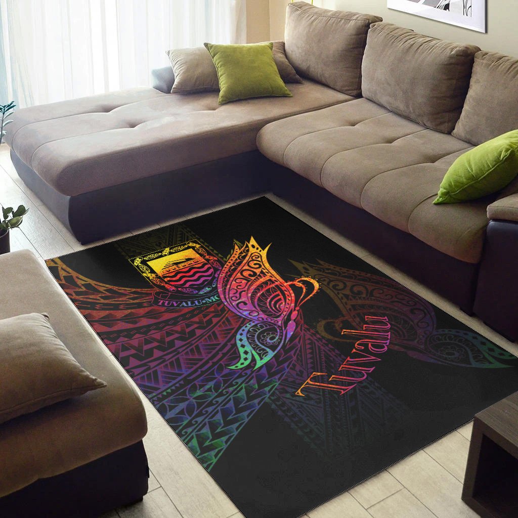 Tuvalu Area Rug - Butterfly Polynesian Style
