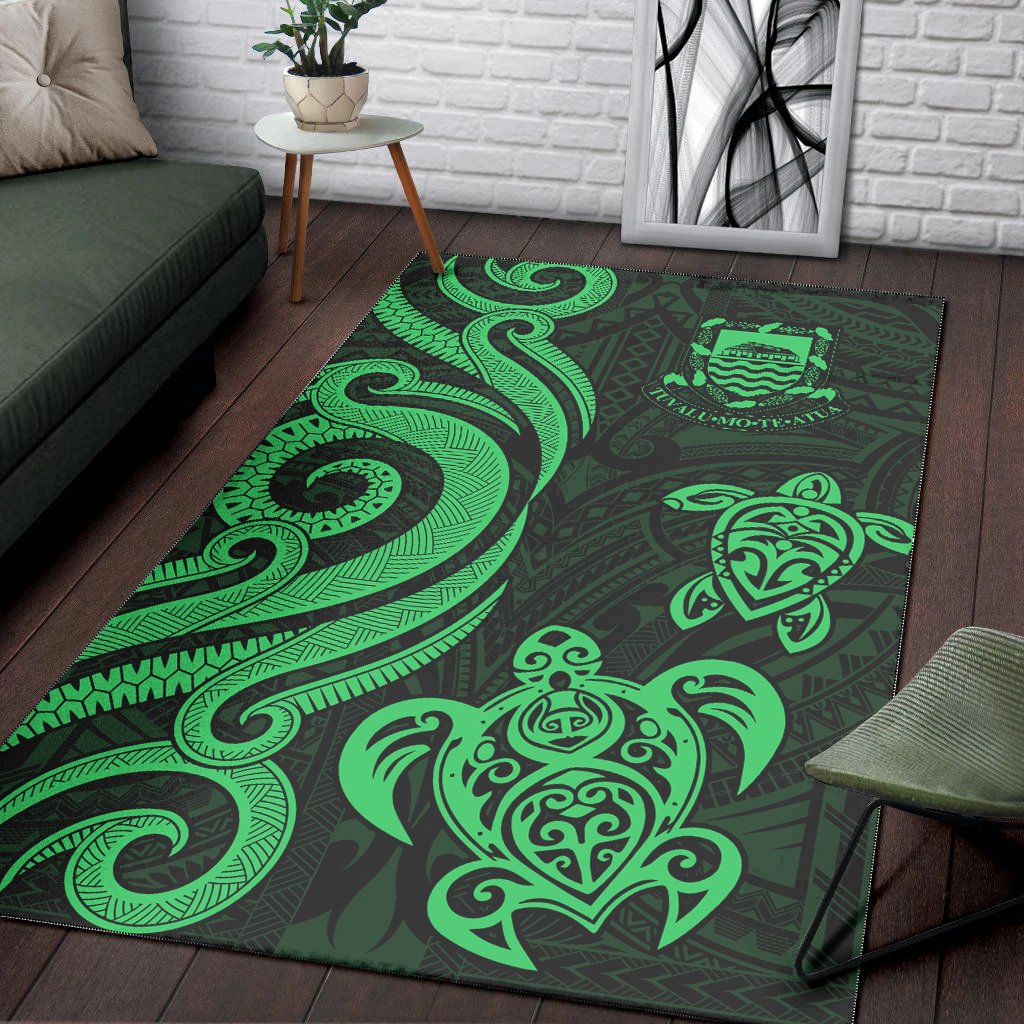 Tuvalu Area Rug - Green Tentacle Turtle