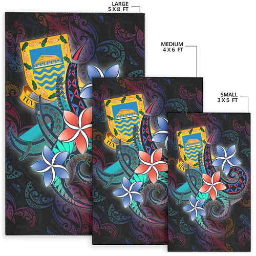 Tuvalu Area Rug - Plumeria Flowers Style