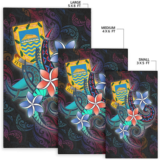 Tuvalu Area Rug - Plumeria Flowers Style