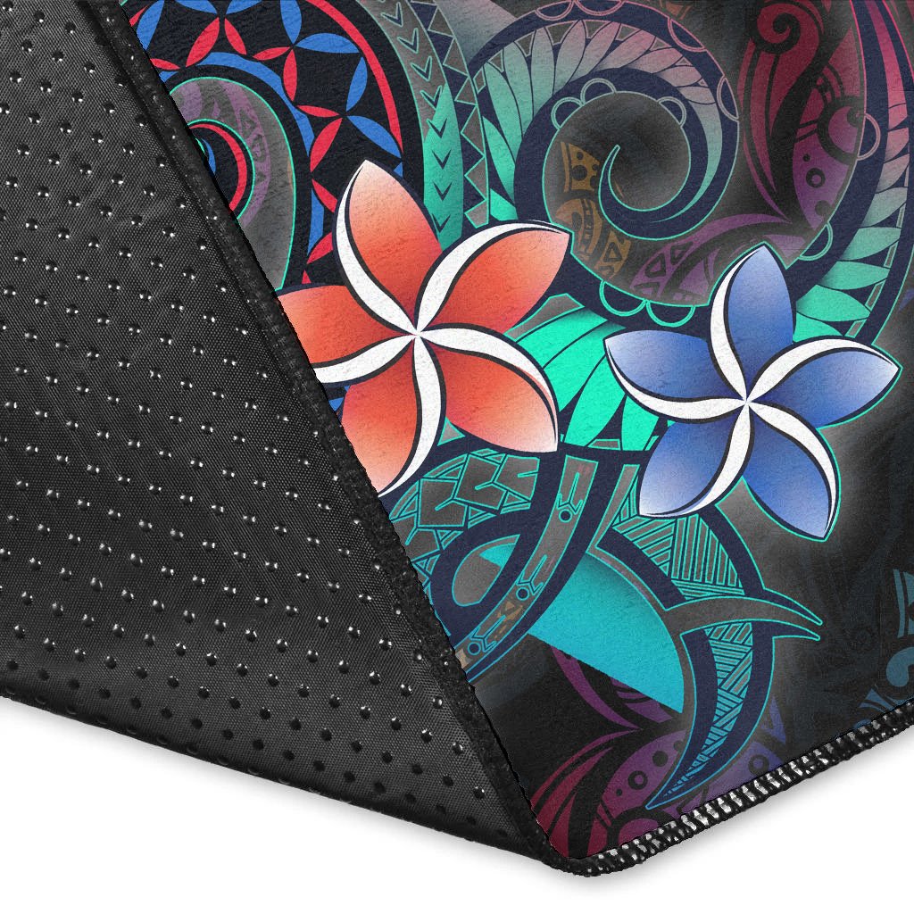 Tuvalu Area Rug - Plumeria Flowers Style