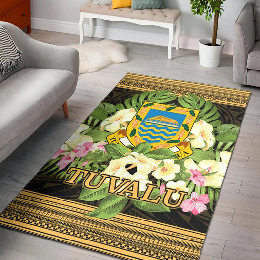 Tuvalu Area Rug - Polynesian Gold Patterns Collection
