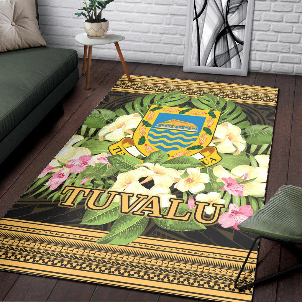 Tuvalu Area Rug - Polynesian Gold Patterns Collection