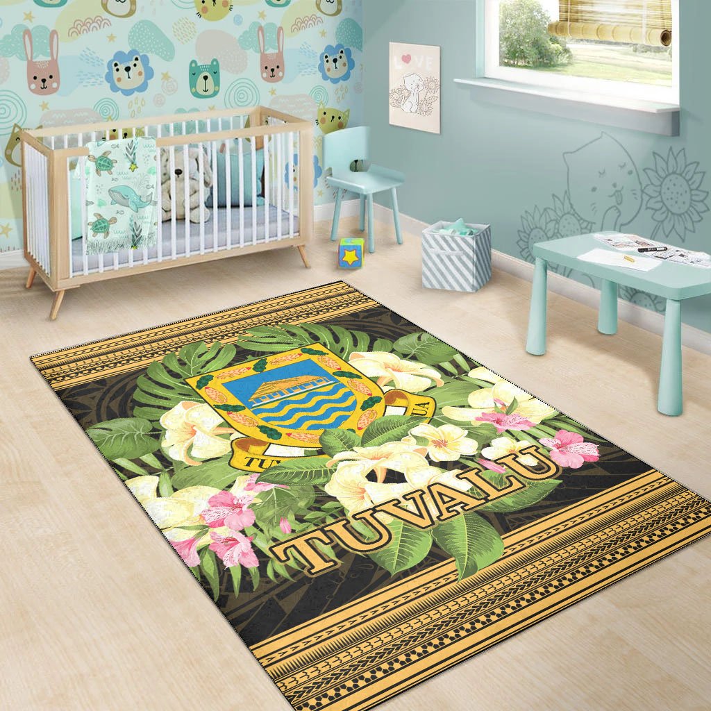 Tuvalu Area Rug - Polynesian Gold Patterns Collection
