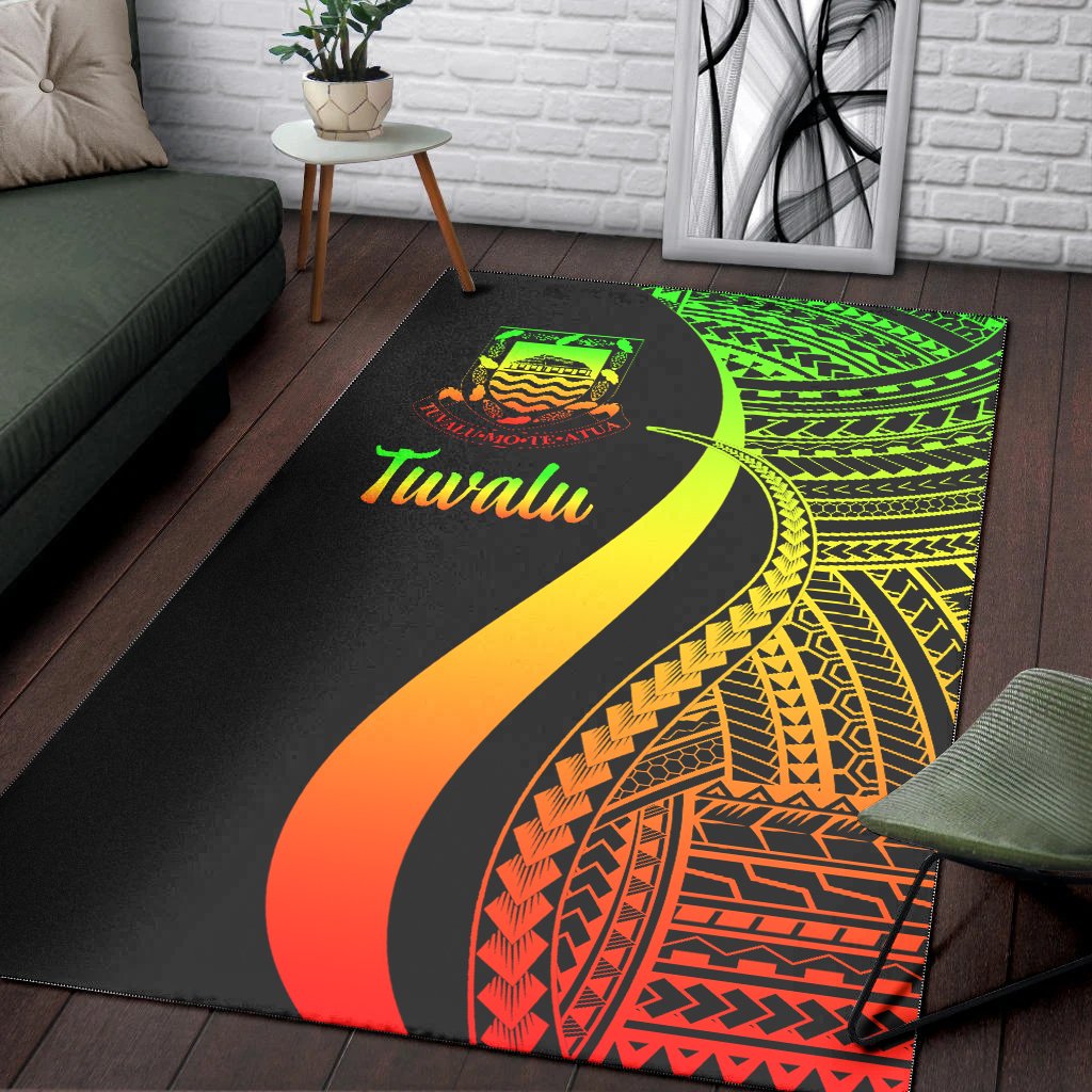 Tuvalu Area Rug - Reggae Polynesian Tentacle Tribal Pattern