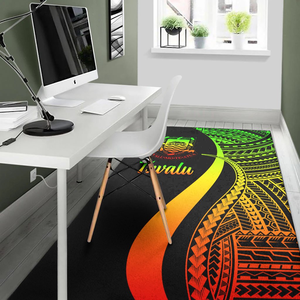 Tuvalu Area Rug - Reggae Polynesian Tentacle Tribal Pattern