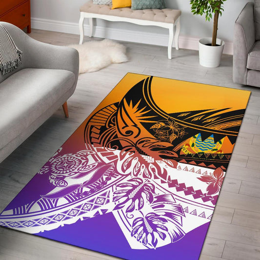 Tuvalu Area Rug - Tribal Jungle Pattern