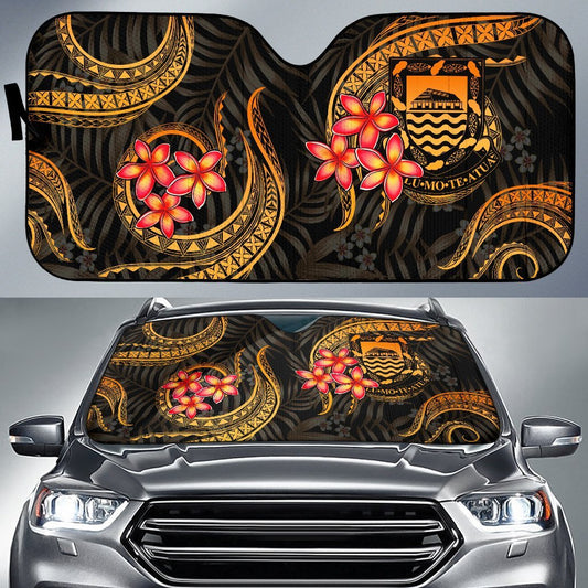 Tuvalu Auto Sun Shades - Gold Plumeria