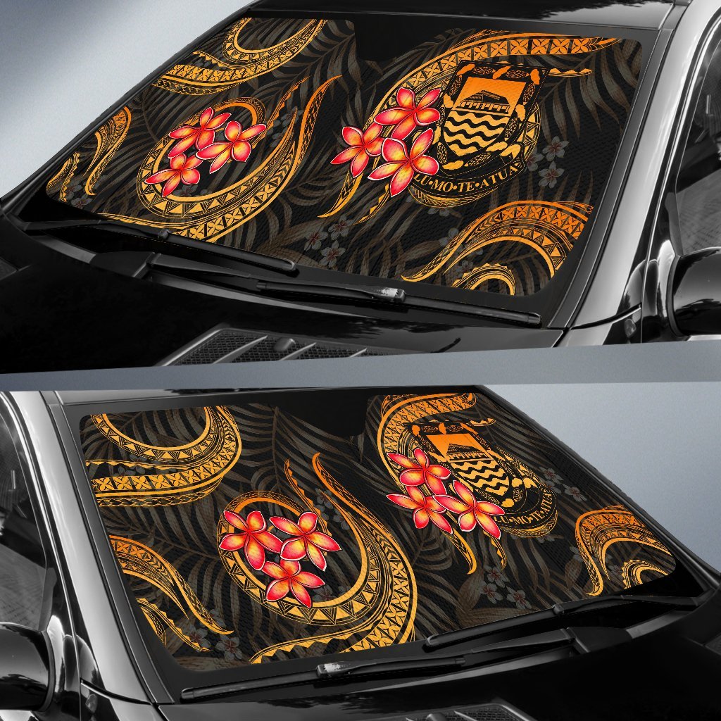 Tuvalu Auto Sun Shades - Gold Plumeria