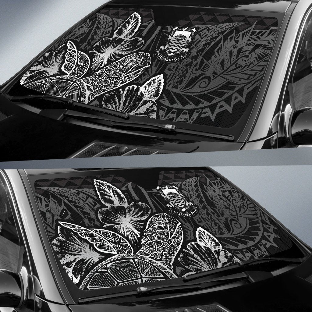 Tuvalu Auto Sun Shades Turtle Hibiscus Black