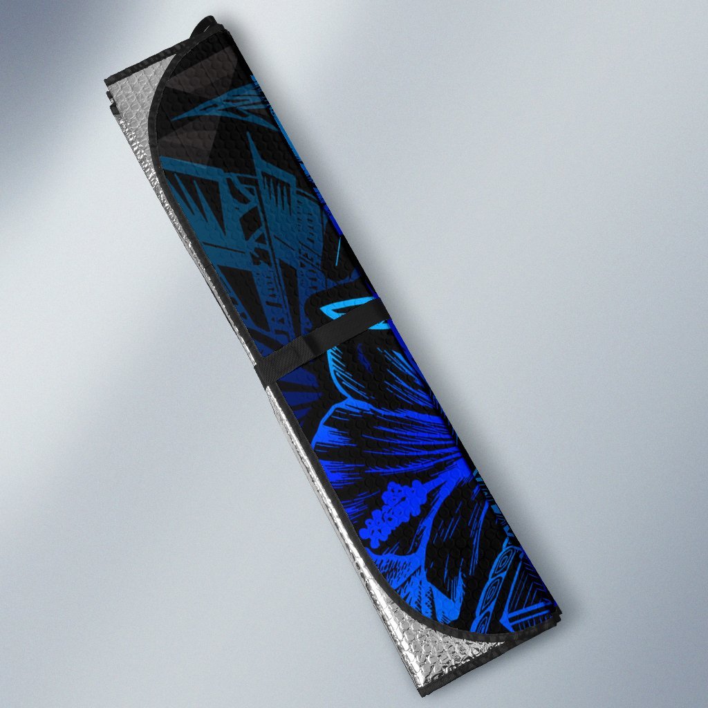 Tuvalu Auto Sun Shades Turtle Hibiscus Blue