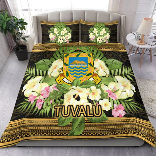 Tuvalu Bedding Set - Polynesian Gold Patterns Collection