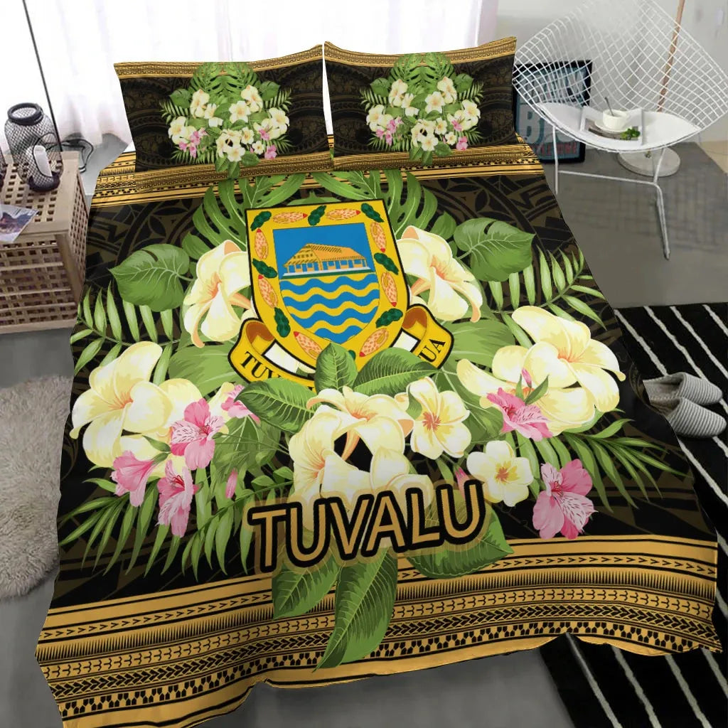 Tuvalu Bedding Set - Polynesian Gold Patterns Collection