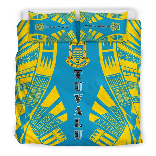 Tuvalu Duvet Cover Set - Polynesian Tattoo Flag