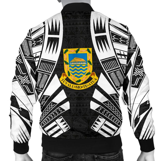 Tuvalu Bomber Jackets - Polynesian Tattoo Black