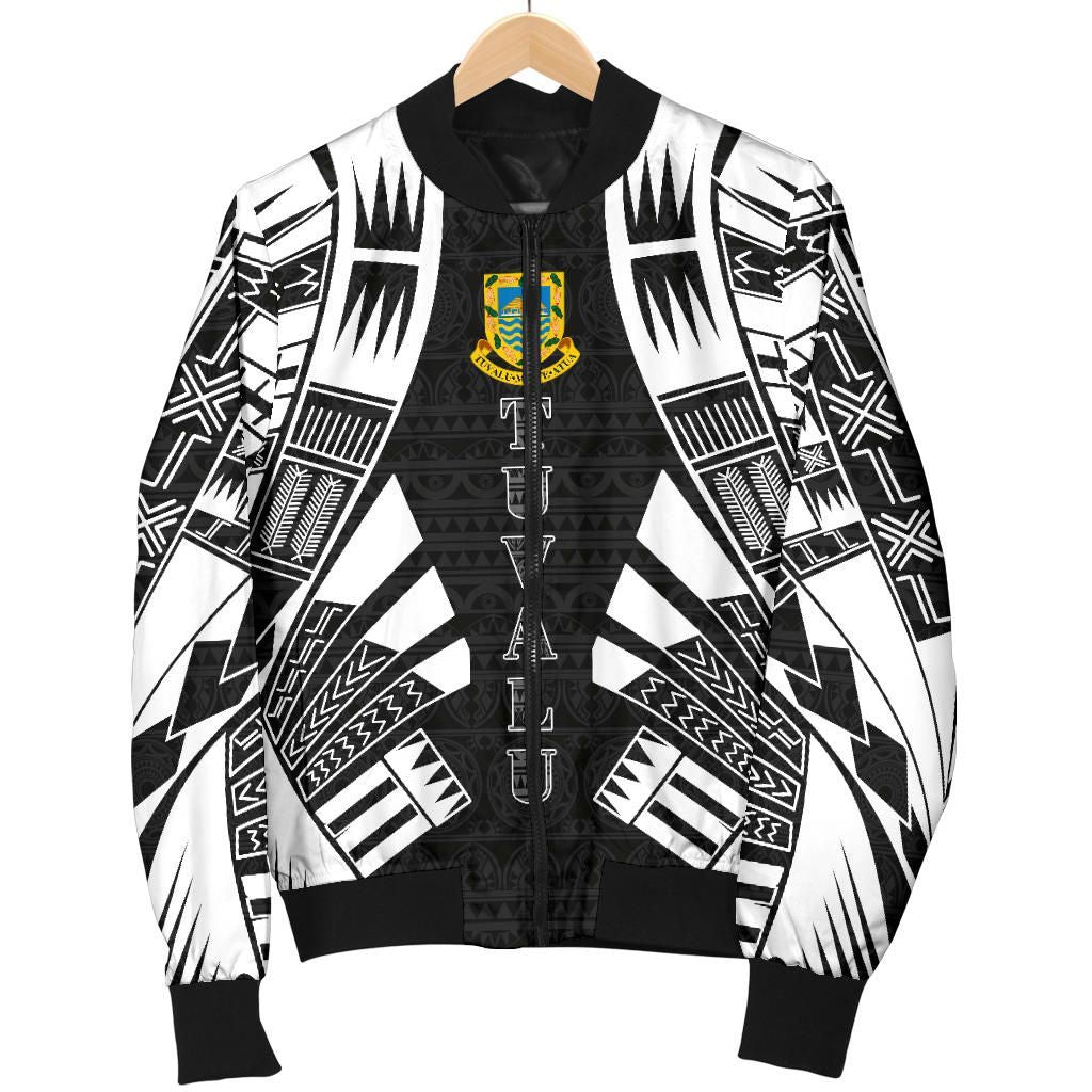 Tuvalu Bomber Jackets - Polynesian Tattoo Black
